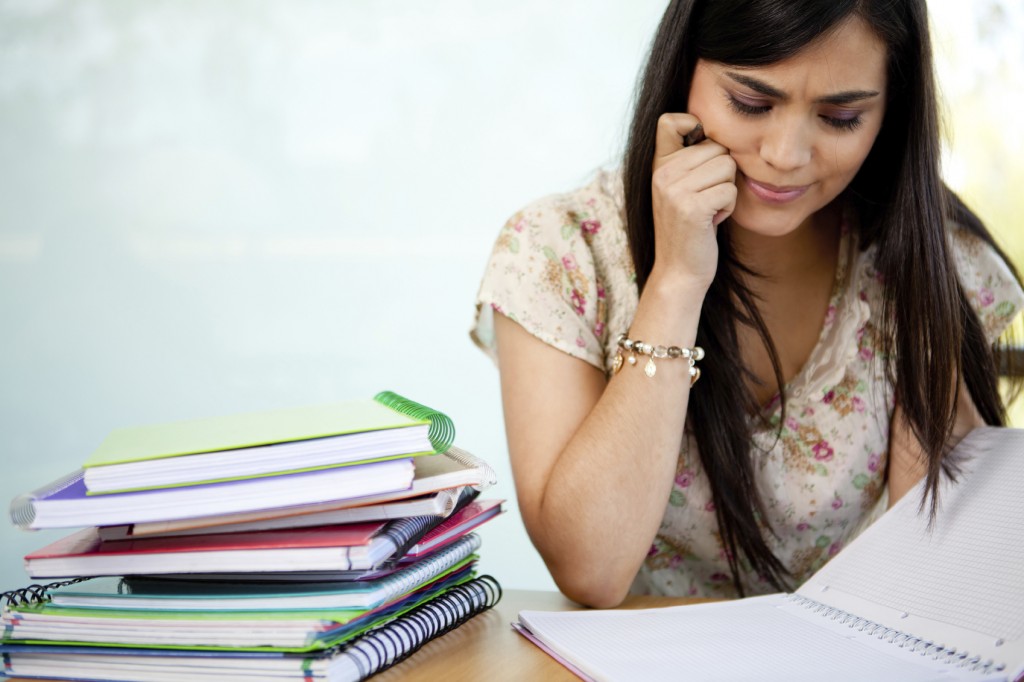 Confused female student